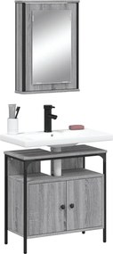 vidaXL Σετ Επίπλων Μπάνιου 2 Τεμαχίων Γκρι sonoma από Τεχν. Ξύλο