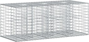 vidaXL Ανασηκωμένο κρεβάτι gabion Ασημί