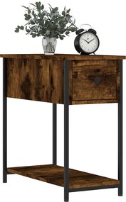 vidaXL Κομοδίνα 2 τεμ. Καπνιστή Δρυς 30 x 60 x 60 εκ. Επεξεργ. Ξύλο
