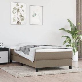 Κρεβάτι Boxspring με Στρώμα Taupe 90x200 εκ. Υφασμάτινο