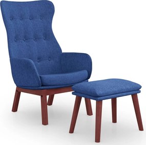 vidaXL Πολυθρόνα Relax Μπλε Υφασμάτινη με Υποπόδιο