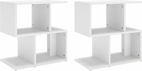 vidaXL Κομοδίνα 2 τεμ. Λευκά 50 x 30 x 51,5 εκ. από Επεξ. Ξύλο