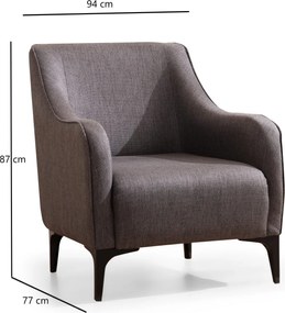 Πολυθρόνα Σκούρο Γκρι BELISSIMO 77x94x87