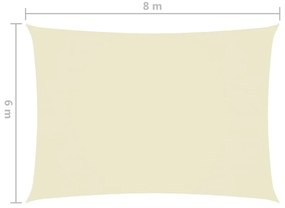Πανί Σκίασης Ορθογώνιο Κρεμ 6 x 8 μ. από Ύφασμα Oxford - Κρεμ