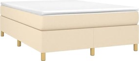 vidaXL Κρεβάτι Boxspring με Στρώμα Κρεμ 140x190 εκ. Υφασμάτινο