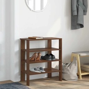 Ράφι παπουτσιών καφέ δρυς 61x32x70 cm Κατασκευασμένο ξύλο - Καφέ