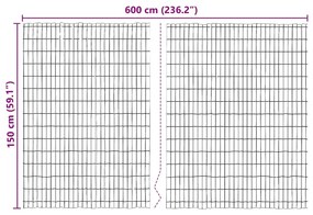 vidaXL Φράχτης από φλοιό δέντρου Καφέ 600 x 150 cm Φλοιός