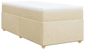 Κρεβάτι Boxspring με Στρώμα Κρεμ 90x190 εκ.Υφασμάτινο - Κρεμ