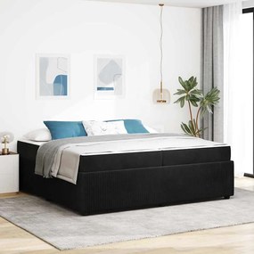 vidaXL Σκελετός κρεβατιού με στρώμα Μαύρο 200 x 200 cm Βελούδο