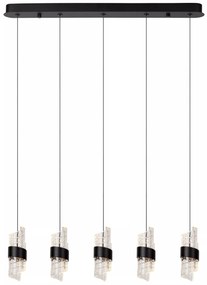Φωτιστικό Κρεμαστό Lucide 13496-35-30 KLIGANDE Μαύρο Ματ (Black Mat)|Διάφανο (Transparent) 2700 K