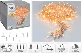 1500 LED Φωτάκια - 30 Μέτρα - Χρονοδιακόπτης - Extra Θερμό Λευκό