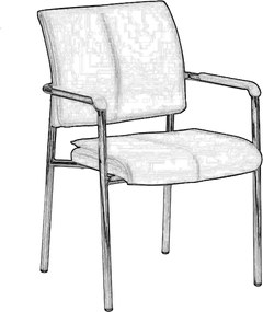 ELDER Πολυθρόνα Γραφείου Επισκέπτη Χρώμιο, PU Μαύρο   5τμχ