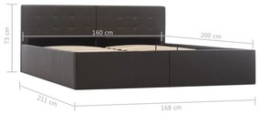 Πλαίσιο Κρεβατιού με Αποθηκ. Χώρο Γκρι 160x200 εκ. Συνθ. Δέρμα - Γκρι