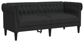 vidaXL Καναπές Διθέσιος Chesterfield Μαύρος Υφασμάτινος