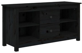 vidaXL Έπιπλο Τηλεόρασης Μαύρο 103x36,5x52 εκ. από Μασίφ Ξύλο Πεύκου