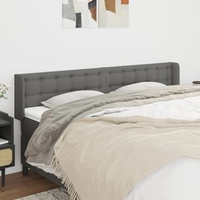 vidaXL Κεφαλάρι με Πτερύγια Σκούρο Γκρι 163x16x78/88 εκ. Υφασμάτινο