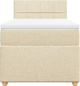 vidaXL Κρεβάτι Boxspring με Στρώμα Κρεμ 80 x 200 εκ. Υφασμάτινο