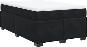 vidaXL Κρεβάτι Boxspring με Στρώμα Μαύρο 120x190 εκ. Βελούδινο