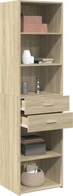 vidaXL Ντουλάπι Sonoma Δρυς 50x42,5x185 εκ. από Επεξεργασμένο Ξύλο