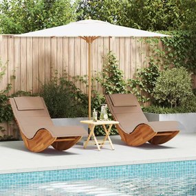 vidaXL Ξαπλώστρα 2 pcs Καφέ 60 x 154 x 74εκ Μασίφ ξύλο ακακίας