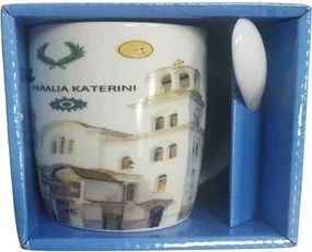 Σετ κεραμική κούπα Souvenir με κουτάλι - Paralia - 241123