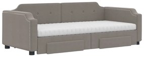 vidaXL Καναπές Κρεβάτι Συρόμενος Taupe 90x200 εκ. Ύφασμα & Συρτάρια