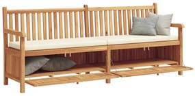 vidaXL Πάγκος Αποθήκευσης Κήπου Καφέ 228 x 60 x 90 εκ Μασίφ ξύλο teak