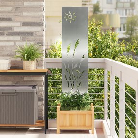 vidaXL Διακοσμητική Πλάκα Κήπου Άλλο Ασημί 32 x 140 εκ