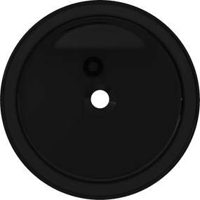 vidaXL Νιπτήρας Στρογγυλός Μαύρος 40 x 15 εκ. Κεραμικός