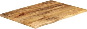vidaXL Επιφάνεια Τραπεζιού 80x60x2,5 εκ. Live Edge Μασίφ Ξύλο Μάνγκο