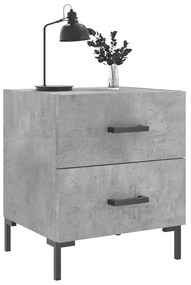 vidaXL Κομοδίνα 2 τεμ. Γκρι Σκυροδεμ. 40 x 35 x 47,5 εκ. Επεξεργ. Ξύλο