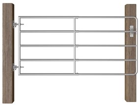 vidaXL Πόρτα Αγροκτήματος με 5 Μπάρες Ασημί (95-170)x90 εκ. Ατσάλινη