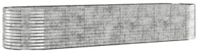 Ζαρντινιέρα Ασημί 396x100x68 εκ. Ατσάλι με Ηλεκτρ. Βαφή Πούδρας - Ασήμι