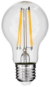 GloboStar 99008 Λάμπα LED Long Filament E27 A60 Γλόμπος 10W 1000lm 360° AC 220-240V IP20 Φ6 x Υ10.5cm Θερμό Λευκό 2700K με Διάφανο Γυαλί - Dimmable - 3 Years Warranty