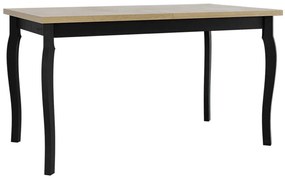 Τραπέζι Victorville 331, Sonoma οξιά, Μαύρο, 78x80x140cm, 34 kg, Επιμήκυνση, Πλαστικοποιημένη μοριοσανίδα, Ξύλο, Ξύλο: Οξιά | Epipla1.gr