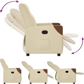 vidaXL Πολυθρόνα Ανακλινόμενη Κρεμ Υφασμάτινη