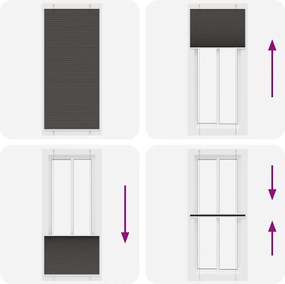 vidaXL Πλισέ περσίδα Μαύρο 90x200 cm Πλάτος υφάσματος 89,4 cm