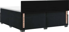 vidaXL Κρεβάτι Box Spring με Στρώμα και LED Μαύρο 200 x 200 cm Βελούδο