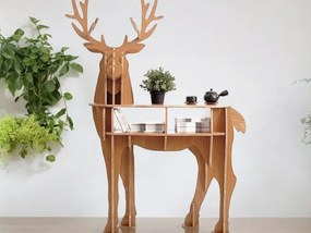 Intra απο ξύλο plywood 3mm-4mm πάχος – Διακόσμηση σπιτιού Deer End Table Ξύλινο ράφι 40x45 cm INTRAVECTRY-MY547363