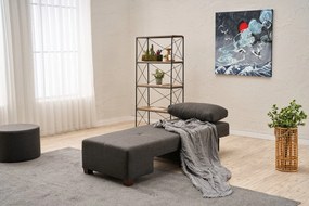 Πολυθρόνα-Κρεβάτι Ανθρακί Δεξιά PERENNA LINEN 93x116x83