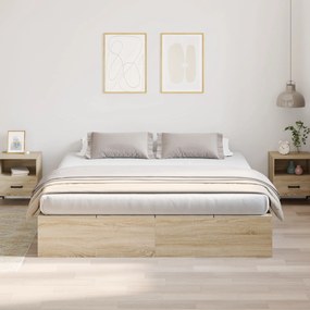 vidaXL Κρεβάτι αποθήκευσης  από Sonoma Oak 200x200 εκ.