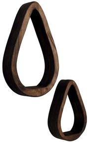 Ράφια Τοίχου (Σετ 2Τμχ) 792EVL2945 20x4x13/14x4x9,5cm Brown