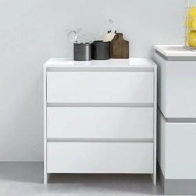 vidaXL Μπουφές Γυαλιστερός Λευκός 70 x 41 x 75 εκ. από Μοριοσανίδα