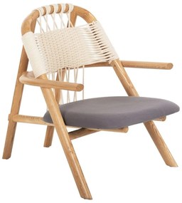 Καρέκλα HM9413.01 81x76x81cm Από Φράξινο Ξύλο Με Σχοινί Natural-Beige Ξύλο,Σχοινί
