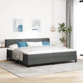 vidaXL Κρεβάτι Box Spring με Στρώμα σε Σκούρο Γκρι, 200x200 εκ., Ύφασμα.