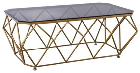 Τραπέζι Σαλονιού ACTON 123x63 Μεταλ.Χρυσό/Γυαλί