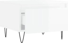 vidaXL Τραπεζάκια Σαλονιού 2 τεμ. Γυαλ. Λευκό 50x46x35 εκ. Επεξ. Ξύλο