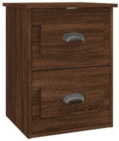 vidaXL Κομοδίνα Επιτοίχια 2 τεμ. Καφέ Δρυς 41,5x36x53 εκ.