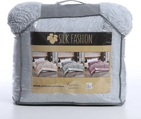 Κουβερτοπάπλωμα King Size (240x260) Silk Fashion Plush Blue Silver
