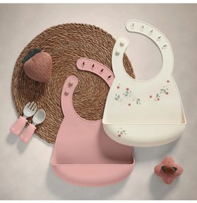 Mamas &amp; Papas Σαλιάρες Σιλικόνης Σετ 2τεμ Floral Berry